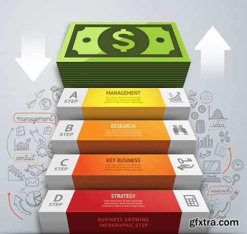 Collection of business infographics template is an example of a web site is a step by step calculation 3-25 EPS