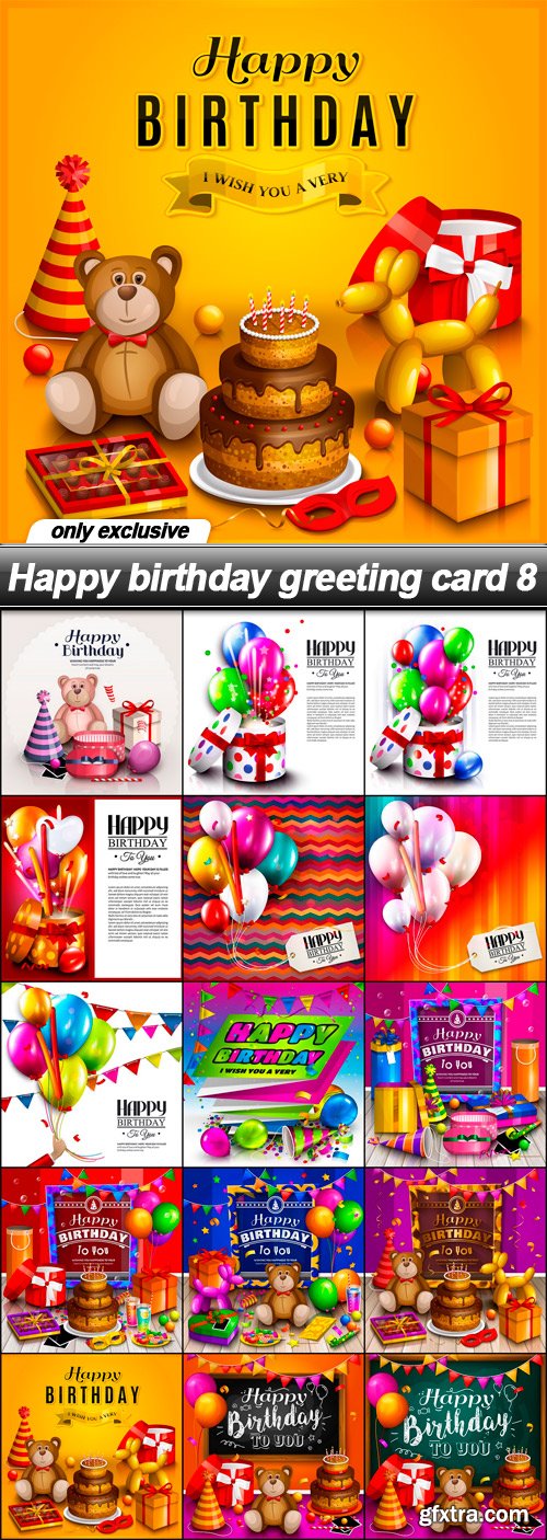 Happy birthday greeting card 8 - 15 EPS