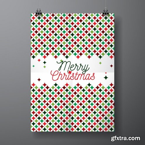 Collection of christmas new year sticker banner flyer cover gift card vector image 25 EPS