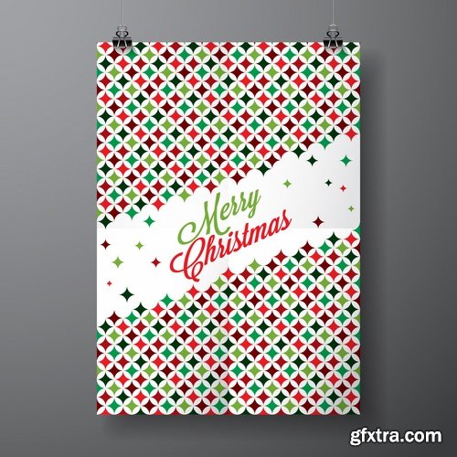 Collection of christmas new year sticker banner flyer cover gift card vector image 25 EPS