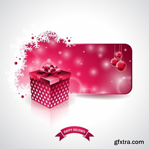 Collection of christmas new year sticker banner flyer cover gift card vector image 25 EPS