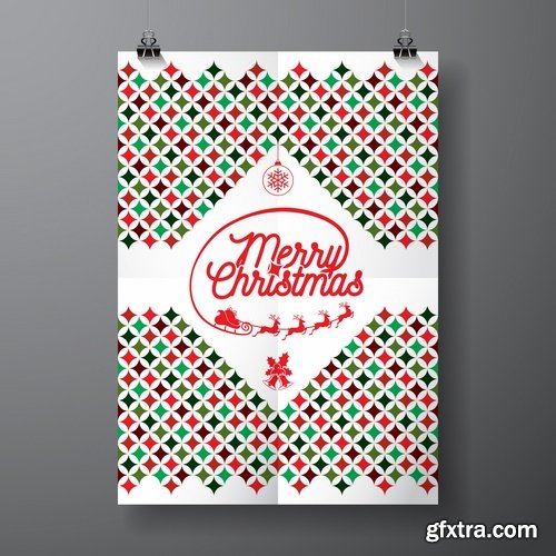 Collection of christmas new year sticker banner flyer cover gift card vector image 25 EPS