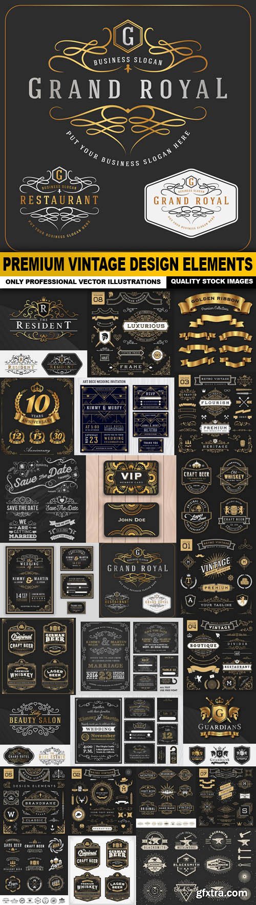 Premium Vintage Design Elements - 25 Vector