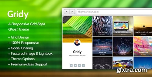 ThemeForest - Gridy v1.1 - A Responsive Grid Style Ghost Theme - 6410403