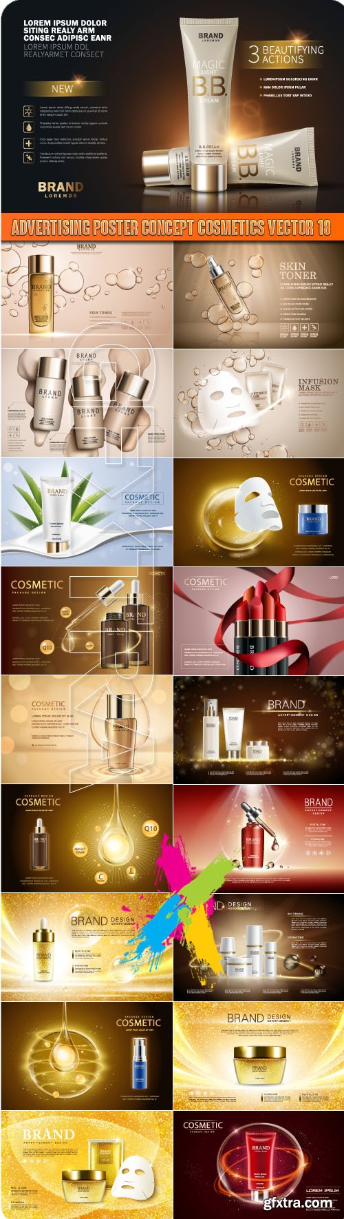 Advertising Poster Concept Cosmetics vector 18