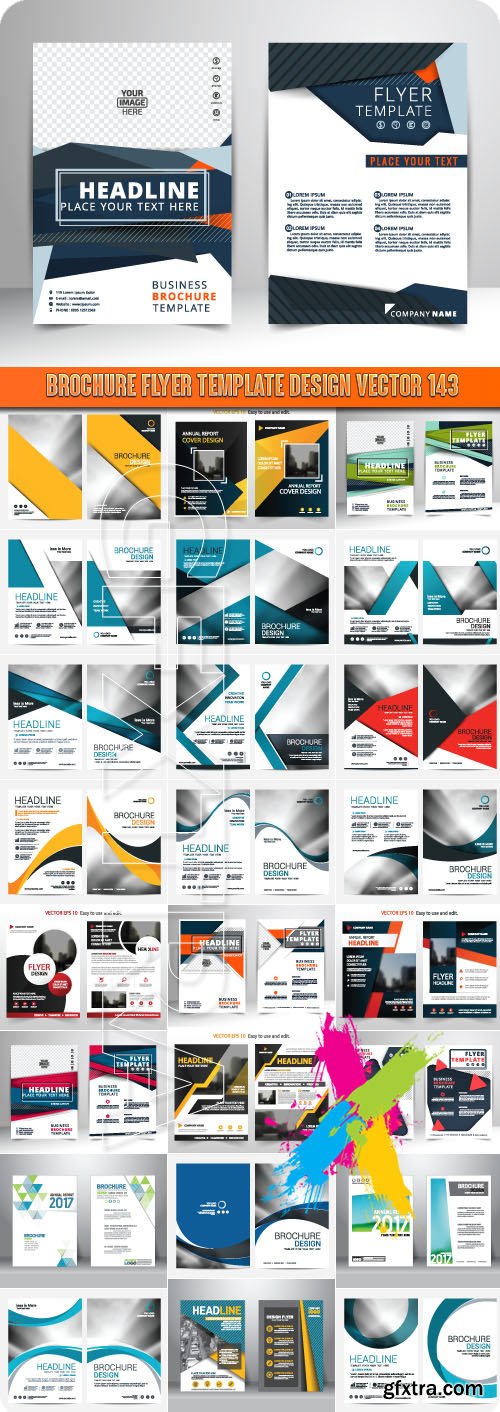 Brochure flyer template design vector 143