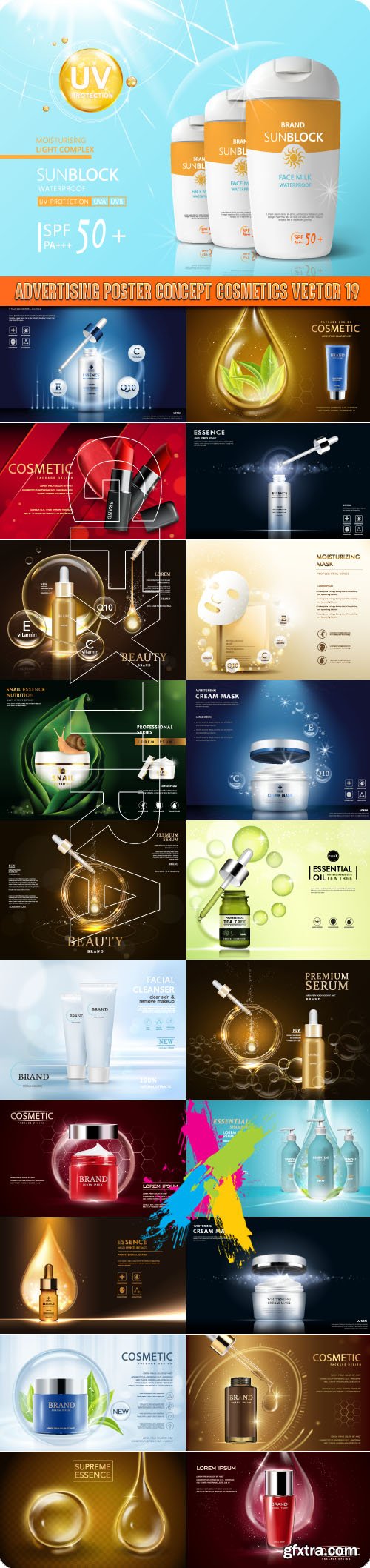 Advertising Poster Concept Cosmetics vector 19