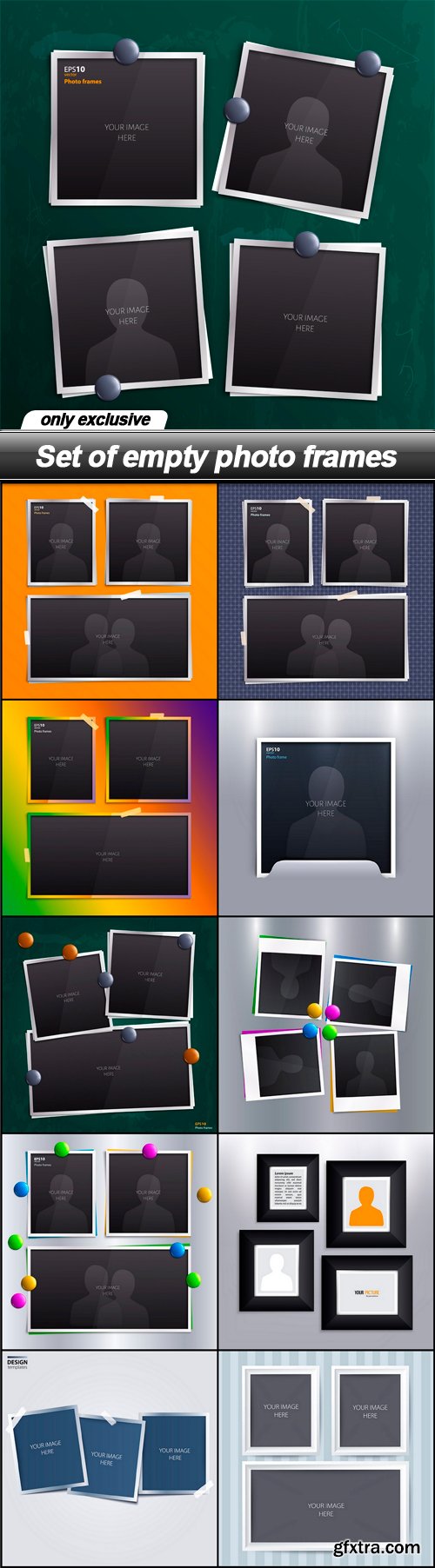 Set of empty photo frames - 11 EPS