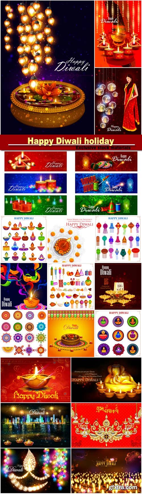 Happy Diwali holiday vector background