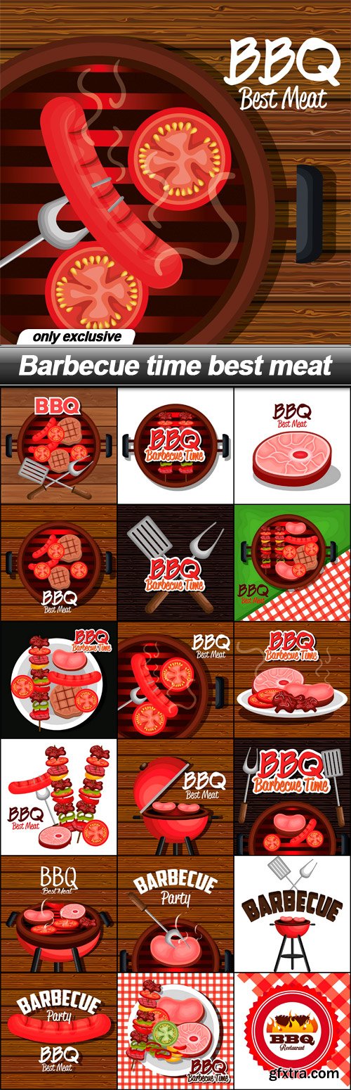 Barbecue time best meat - 18 EPS