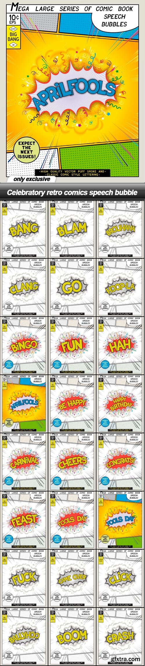 Celebratory retro comics speech bubble - 25 EPS