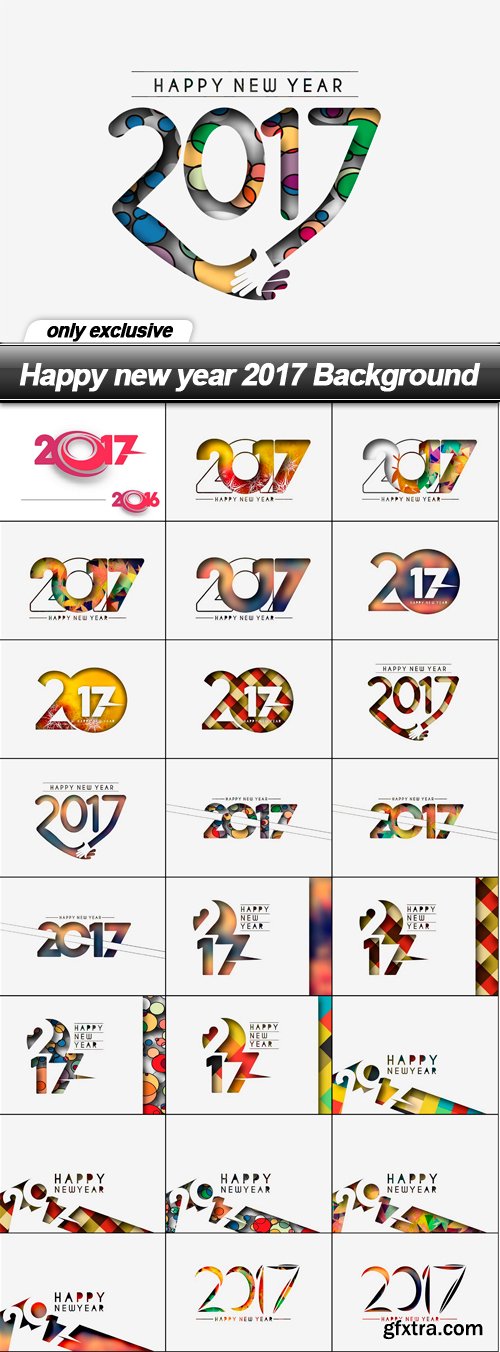 Happy new year 2017 Background - 25 EPS