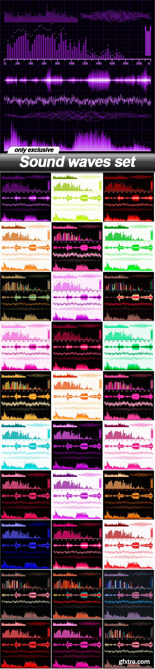 Sound waves set - 30 EPS