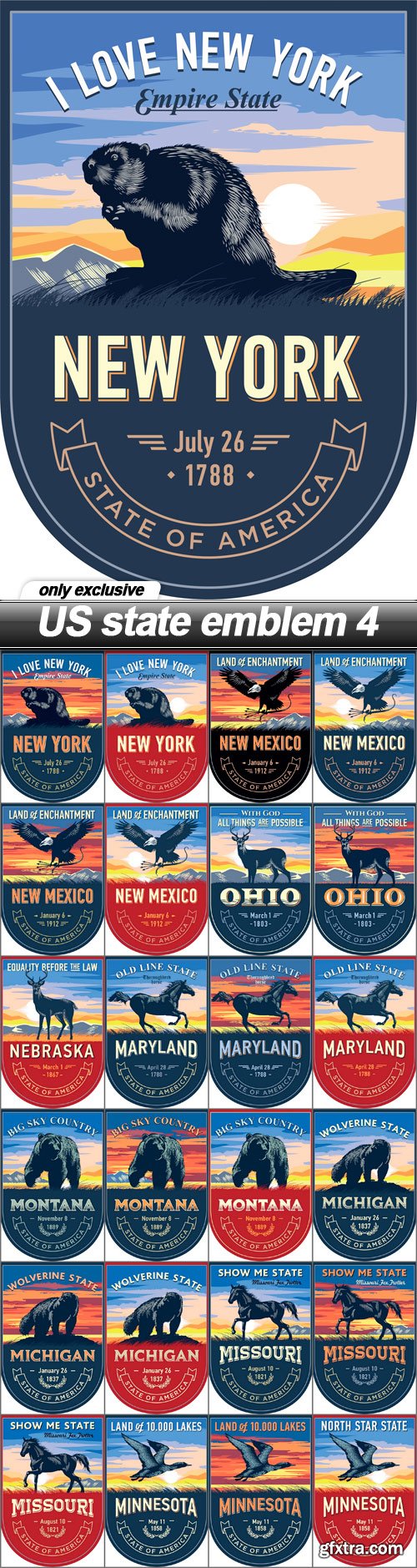 US state emblem 4 - 25 EPS