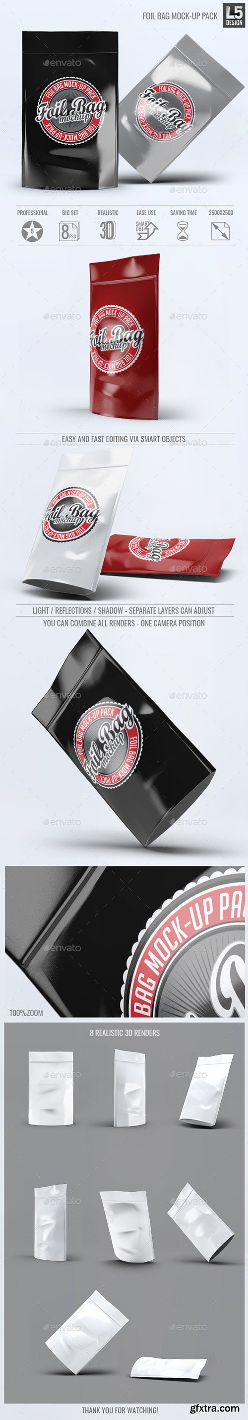 Graphicriver Foil Bag Mock-up Pack 15205869