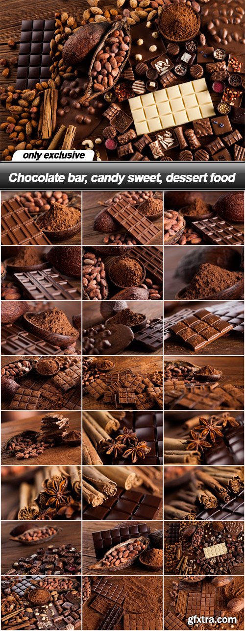 Chocolate bar, candy sweet, dessert food - 25 UHQ JPEG