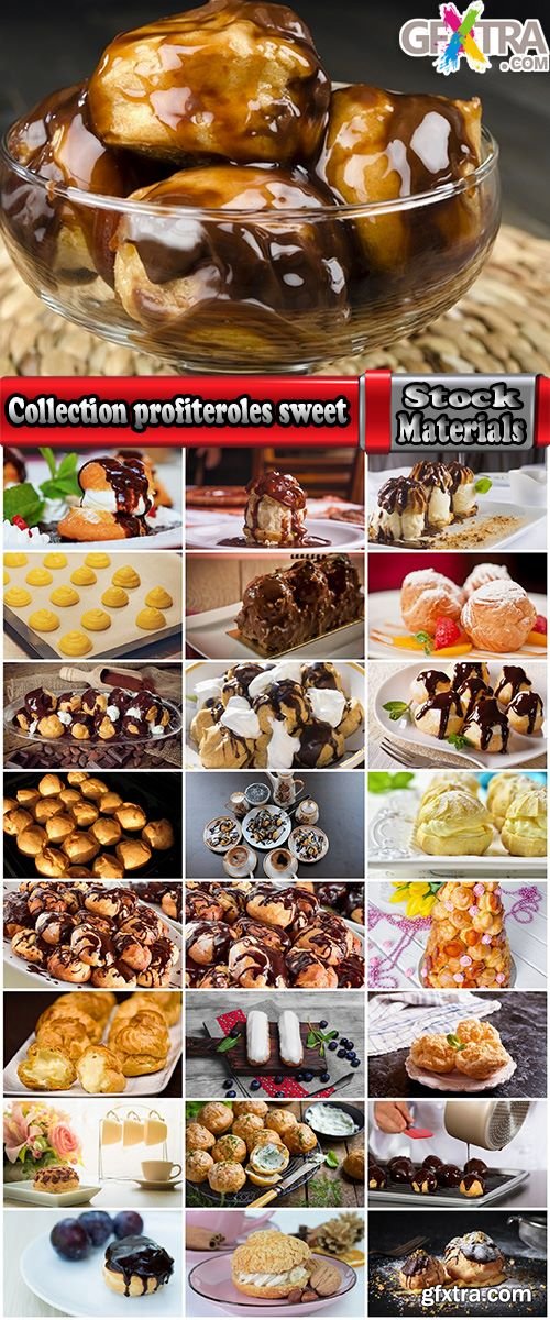 Collection profiteroles sweet tiramisu cake pie confection dish 25 HQ Jpeg