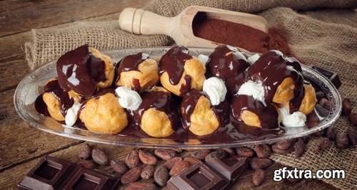 Collection profiteroles sweet tiramisu cake pie confection dish 25 HQ Jpeg