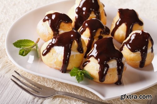 Collection profiteroles sweet tiramisu cake pie confection dish 25 HQ Jpeg