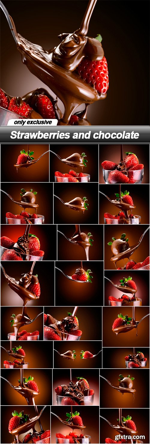 Strawberries and chocolate - 25 UHQ JPEG