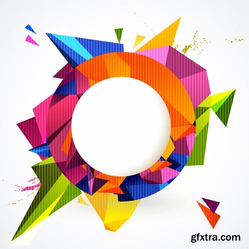 Collection background is a circle ball photo frame card vector image 25 EPS