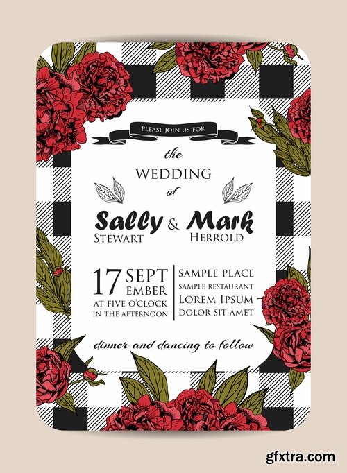 Collection of cover vector banner wedding picture card flyer poster invitation card 11-25 EPS