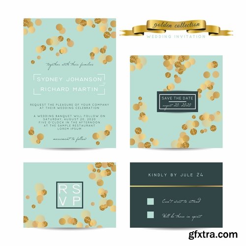 Collection of cover vector banner wedding picture card flyer poster invitation card 11-25 EPS