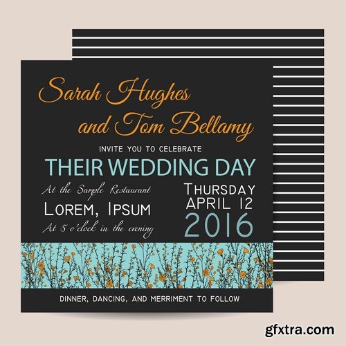 Collection of cover vector banner wedding picture card flyer poster invitation card 11-25 EPS