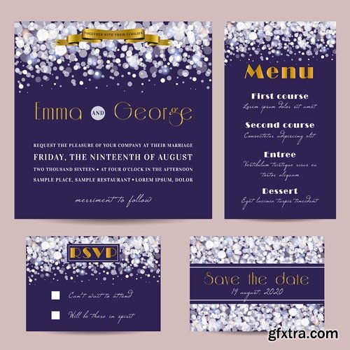 Collection of cover vector banner wedding picture card flyer poster invitation card 11-25 EPS