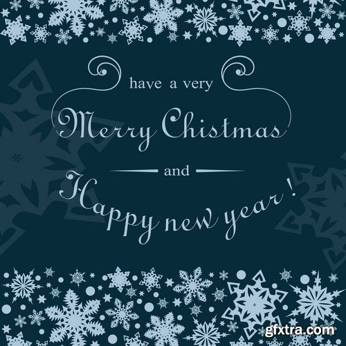 Collection of christmas new year sticker banner flyer cover gift card vector image 3-25 EPS