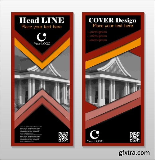 Collection book cover journal notebook flyer card business card banner vector image 5-25 EPS