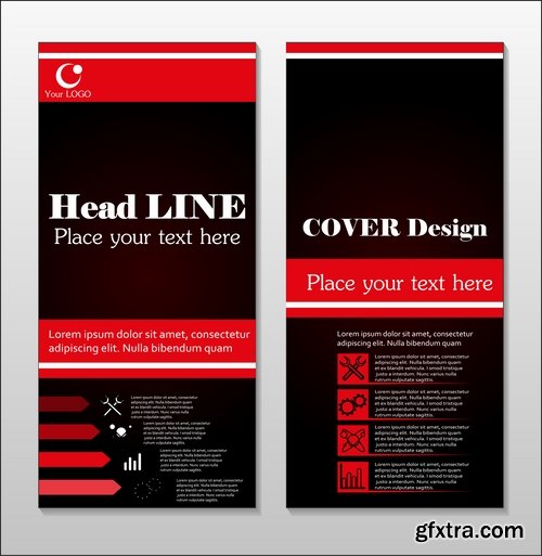 Collection book cover journal notebook flyer card business card banner vector image 5-25 EPS