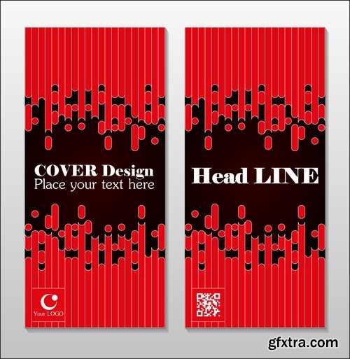 Collection book cover journal notebook flyer card business card banner vector image 5-25 EPS