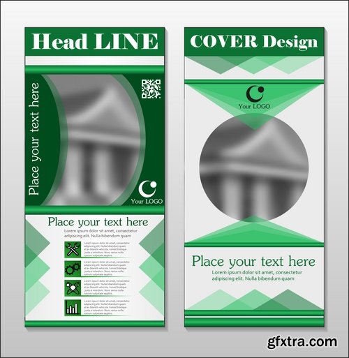 Collection book cover journal notebook flyer card business card banner vector image 5-25 EPS