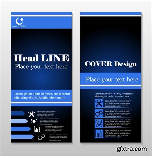 Collection book cover journal notebook flyer card business card banner vector image 5-25 EPS