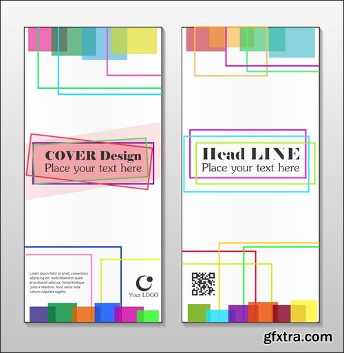 Collection book cover journal notebook flyer card business card banner vector image 5-25 EPS