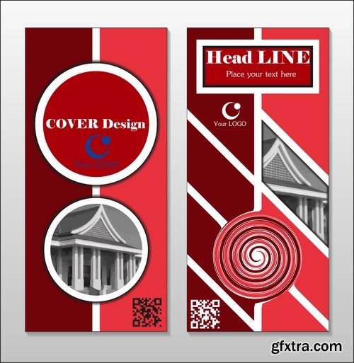 Collection book cover journal notebook flyer card business card banner vector image 5-25 EPS