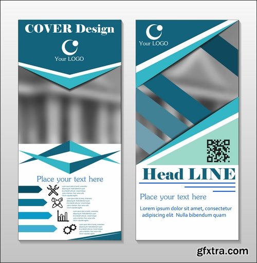 Collection book cover journal notebook flyer card business card banner vector image 5-25 EPS