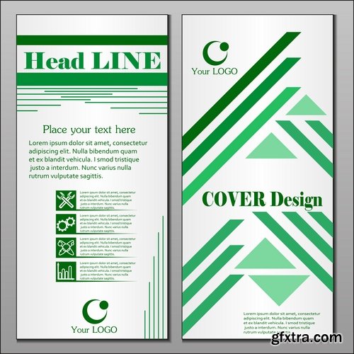 Collection book cover journal notebook flyer card business card banner vector image 5-25 EPS