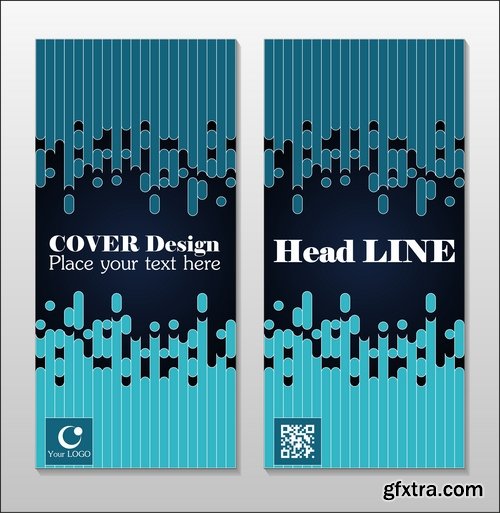 Collection book cover journal notebook flyer card business card banner vector image 5-25 EPS