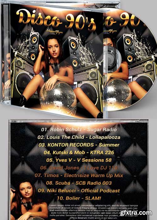 Disco 90’s V1 Premium CD Cover PSD Template