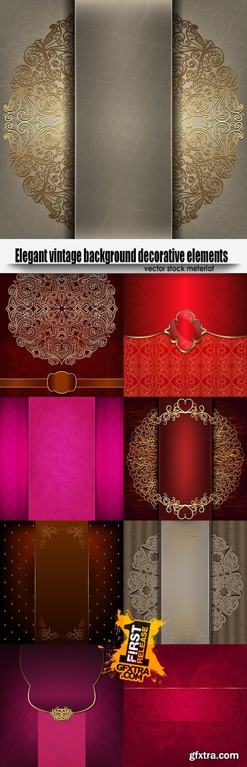 Elegant vintage background decorative elements