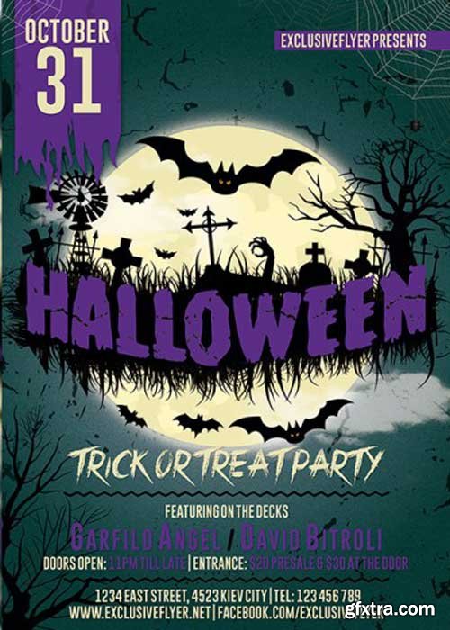 Halloween V28 Premium Flyer Template + Facebook Cover