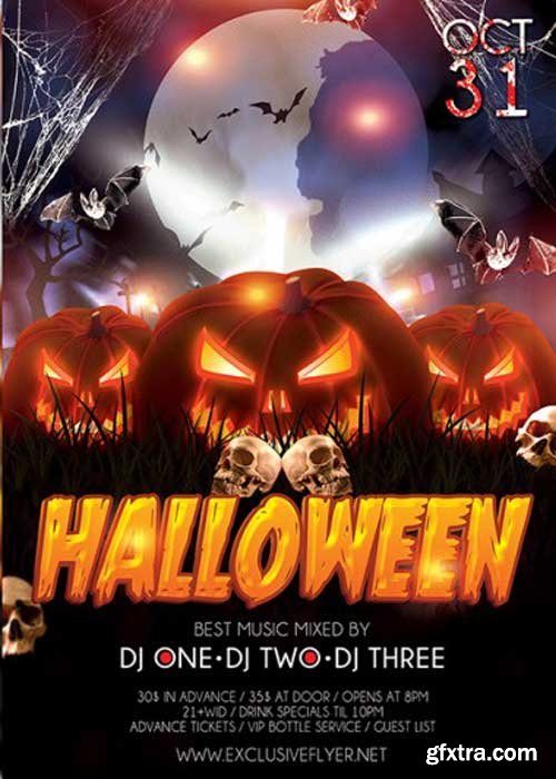 Halloween V27 Premium Flyer Template + Facebook Cover