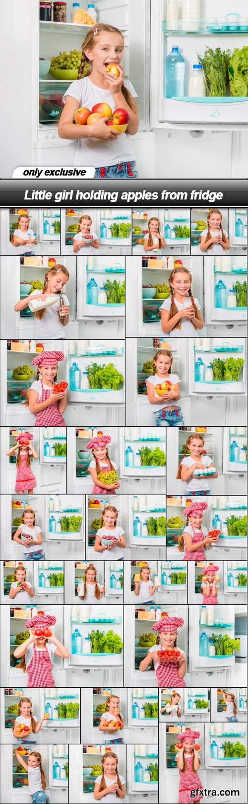 Little girl holding apples from fridge - 27 UHQ JPEG