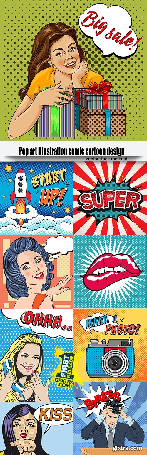 Pop art illustration comic cartoon design