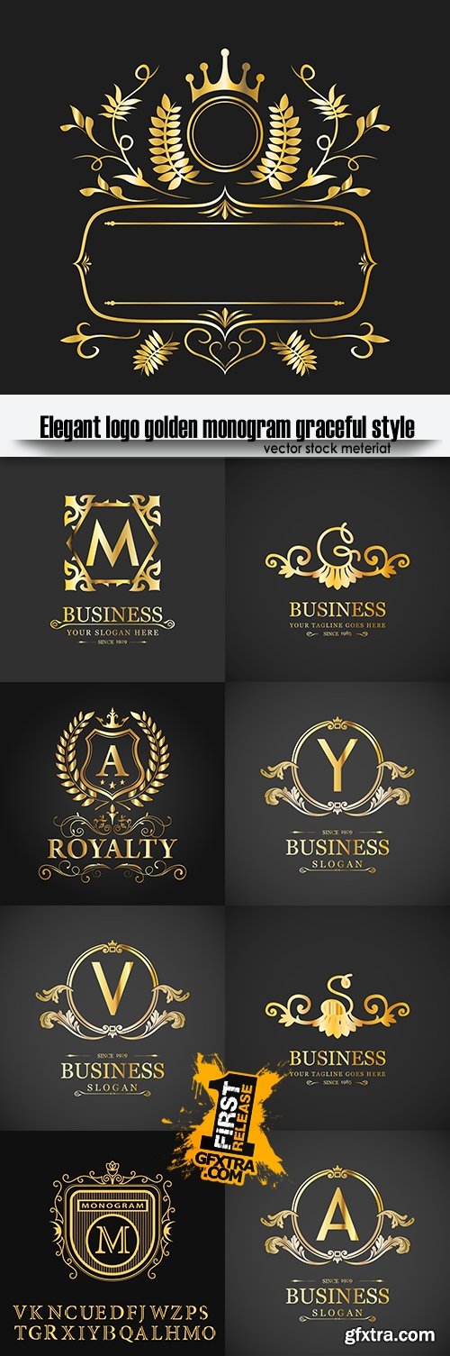 Elegant logo golden monogram graceful style