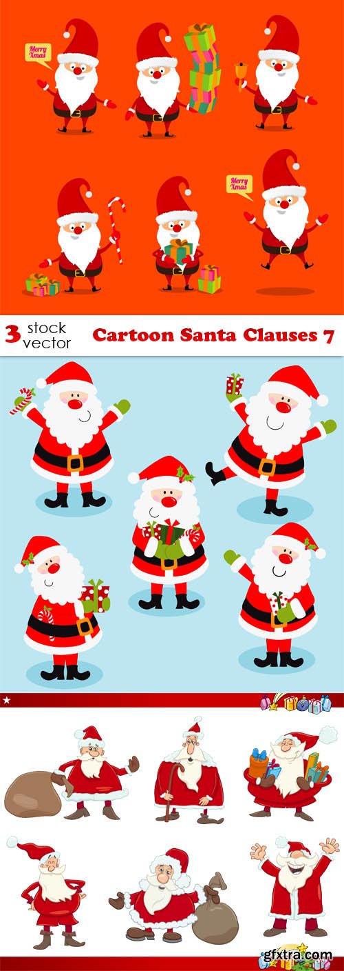 Vectors - Cartoon Santa Clauses 7