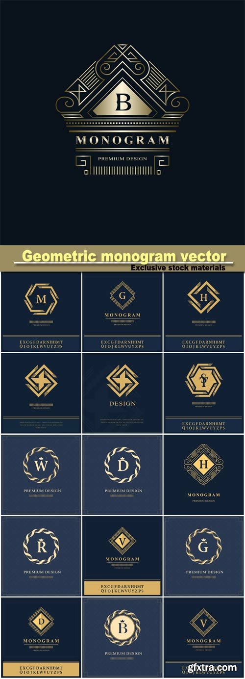 Geometric monogram logo vector