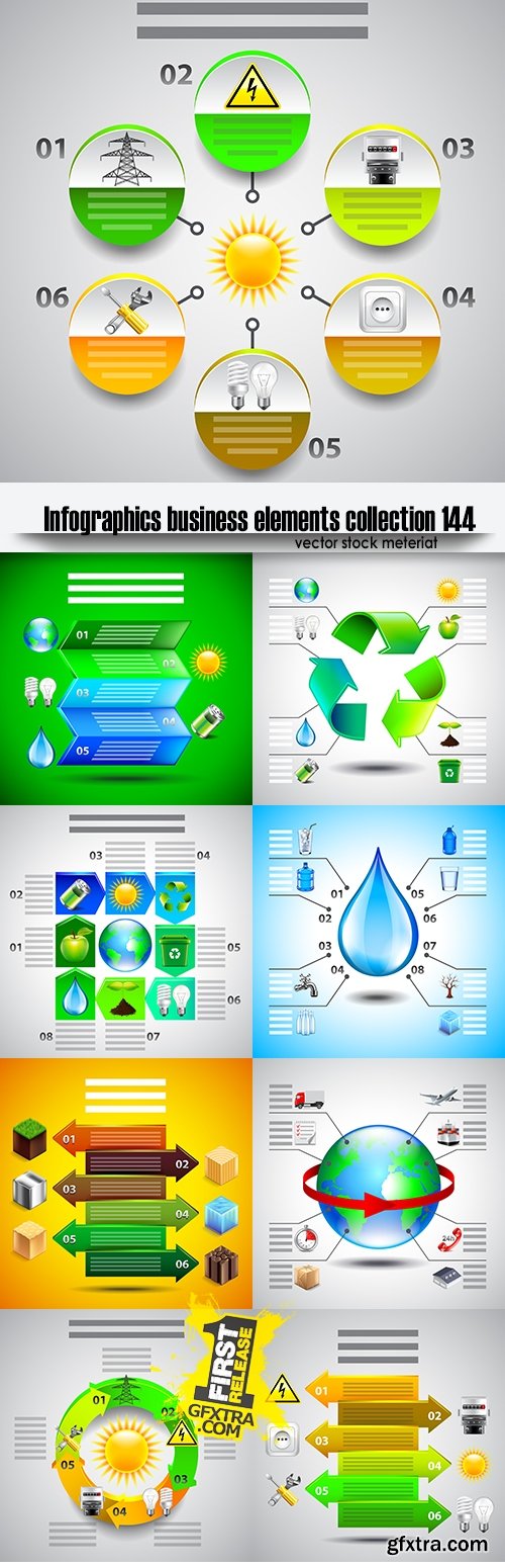 Infographics business elements collection 144